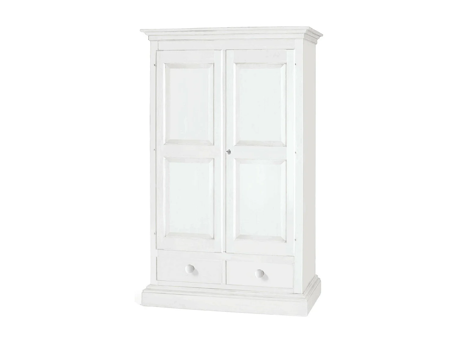 MilaniHome.it - Armadio 2 Ante In Legno Massello 125x61x200di coloreBianco