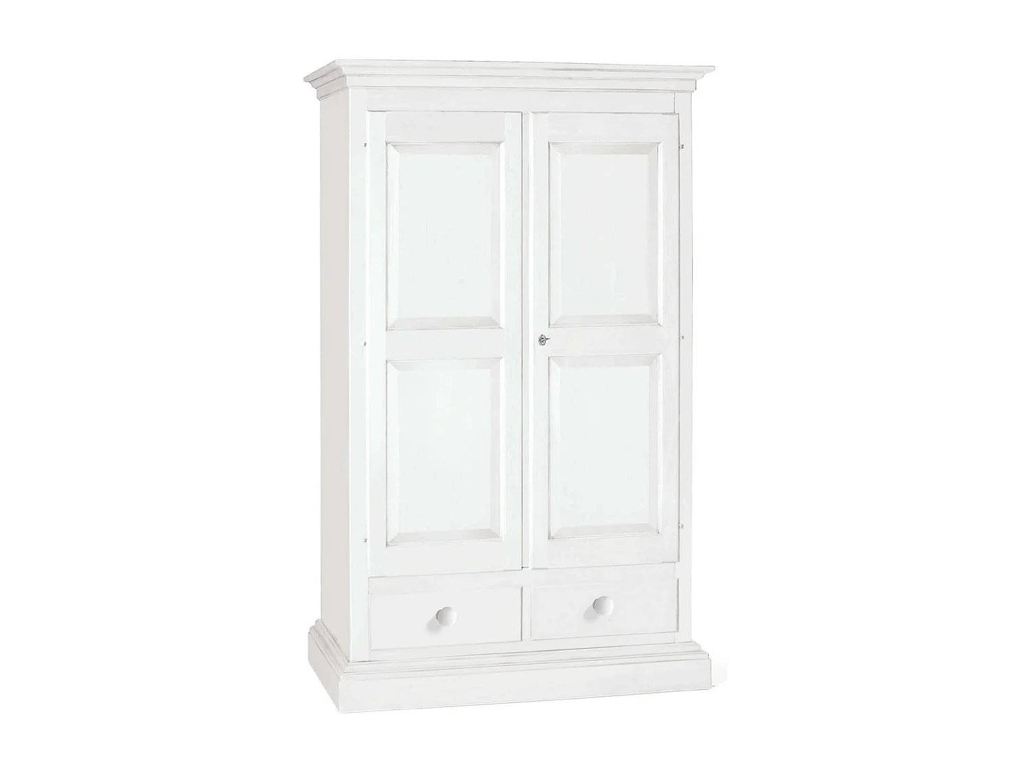 MilaniHome.it - Armadio 2 Ante In Legno Massello 125x61x200di coloreBianco