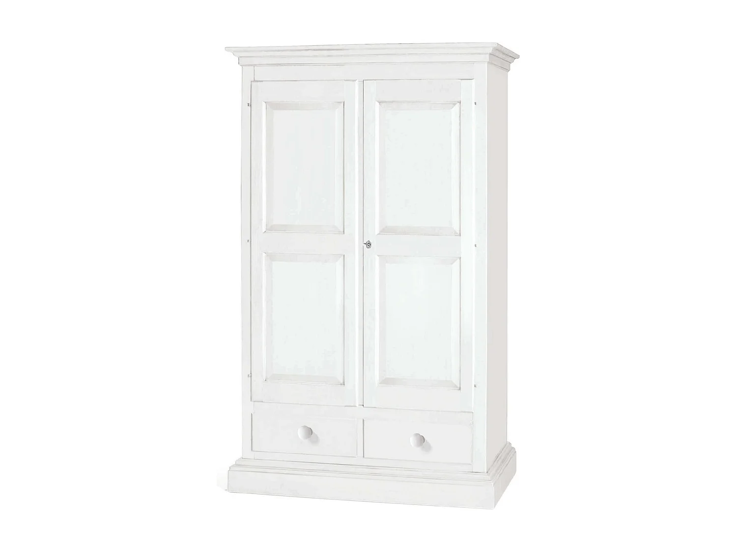 MilaniHome.it - Armadio 2 Ante In Legno Massello 125x61x200di coloreBianco