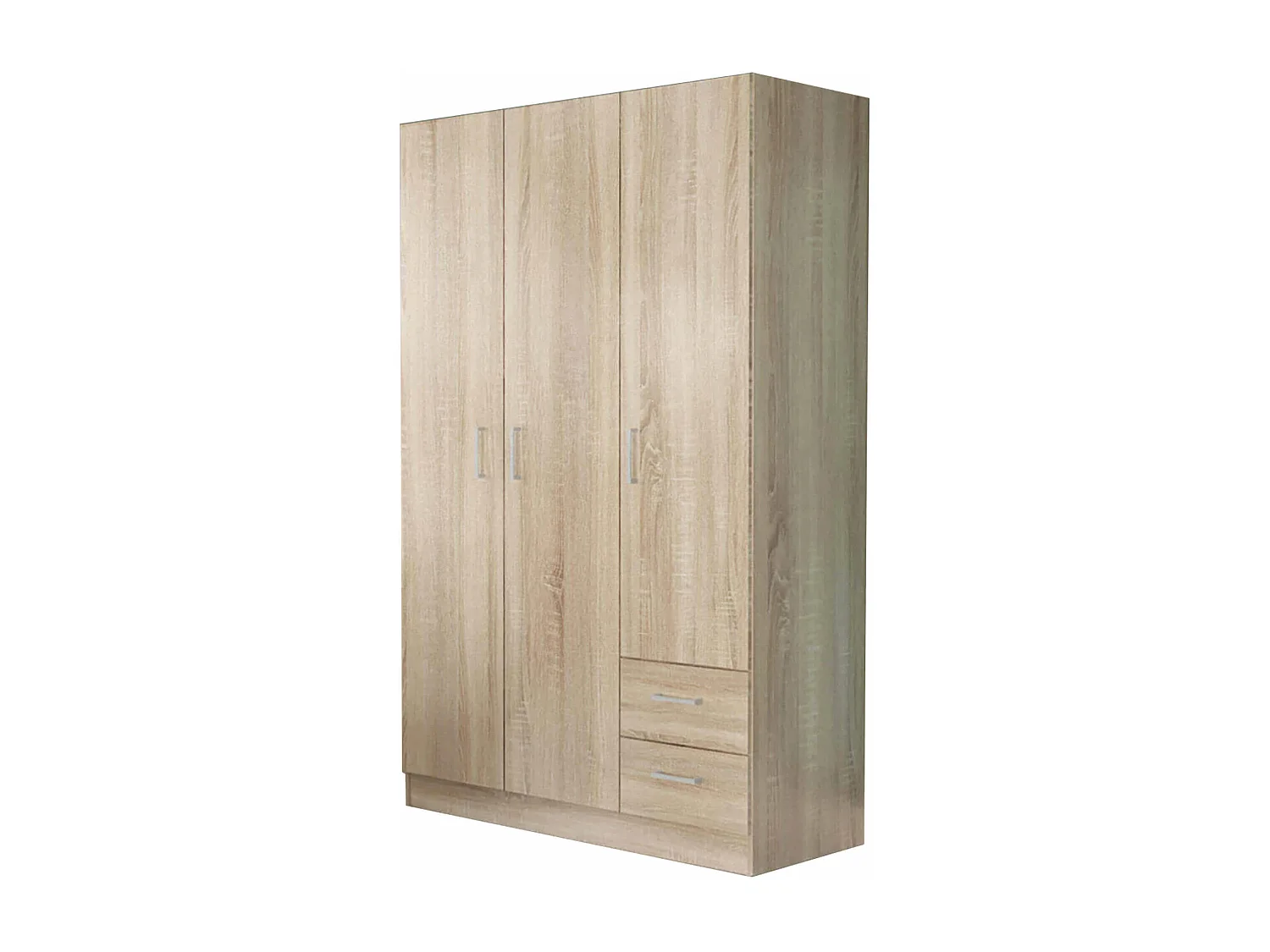 MilaniHome.it - armadio di design con 3 ante 2 cassetti di design moderno contemporaneo cm 120 x 52 x 190 hdi coloreQuercia Chiaro