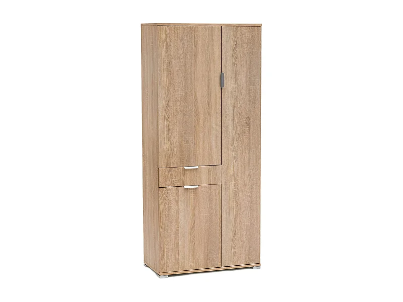 MilaniHome.it - armadio con 3 ante e un cassetto per soggiorno cucina bagno fatto in Italia cm 75x38x174 hdi coloreMarrone chiaro