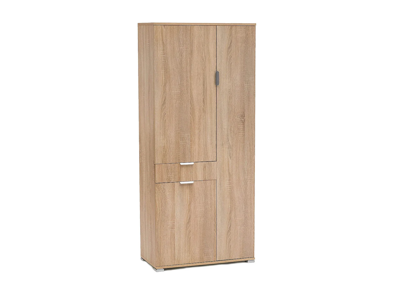 MilaniHome.it - armadio con 3 ante e un cassetto per soggiorno cucina bagno fatto in Italia cm 75x38x174 hdi coloreMarrone chiaro