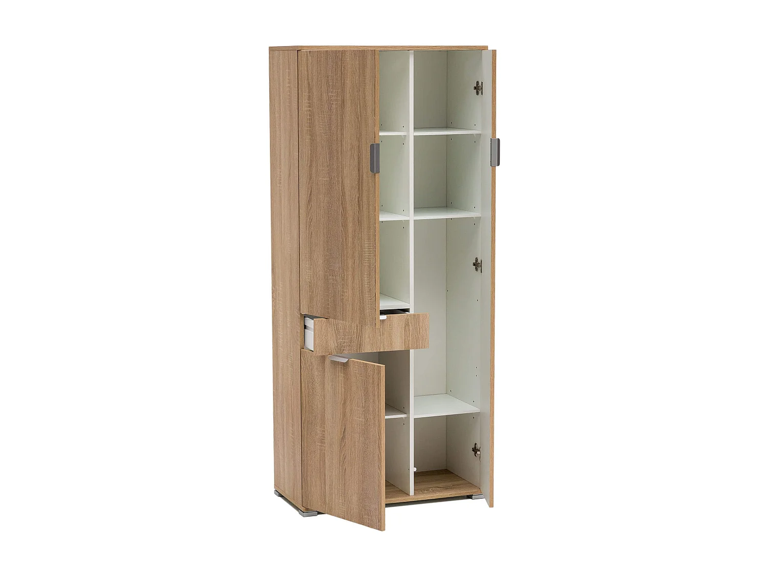 MilaniHome.it - armadio con 3 ante e un cassetto per soggiorno cucina bagno fatto in Italia cm 75x38x174 hdi coloreMarrone chiaro