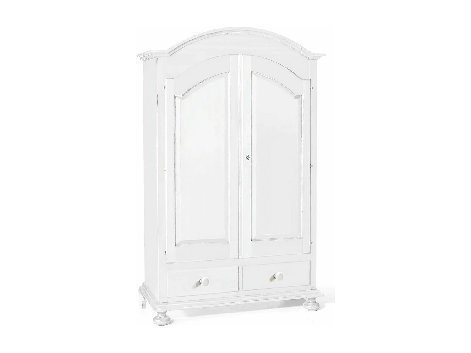 MilaniHome.it - Armadio 2 Porte 2 Cassetti Bianco Per Interno Camera Cameretta Arte Povera Massellodi coloreBianco