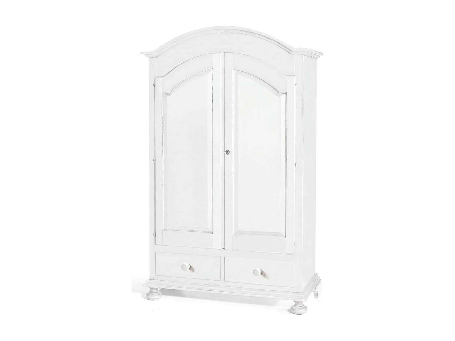 MilaniHome.it - Armadio 2 Porte 2 Cassetti Bianco Per Interno Camera Cameretta Arte Povera Massellodi coloreBianco