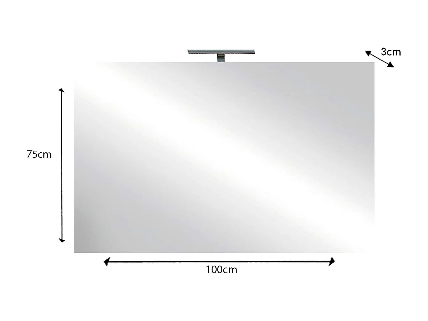 MilaniHome.it - specchio moderno con led di design moderno industrialdi coloreTrasparente