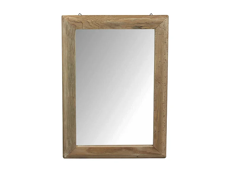 MilaniHome.it - specchio di design moderno in legno di pino riciclato massiccio stile moderno vintagedi coloreMarrone