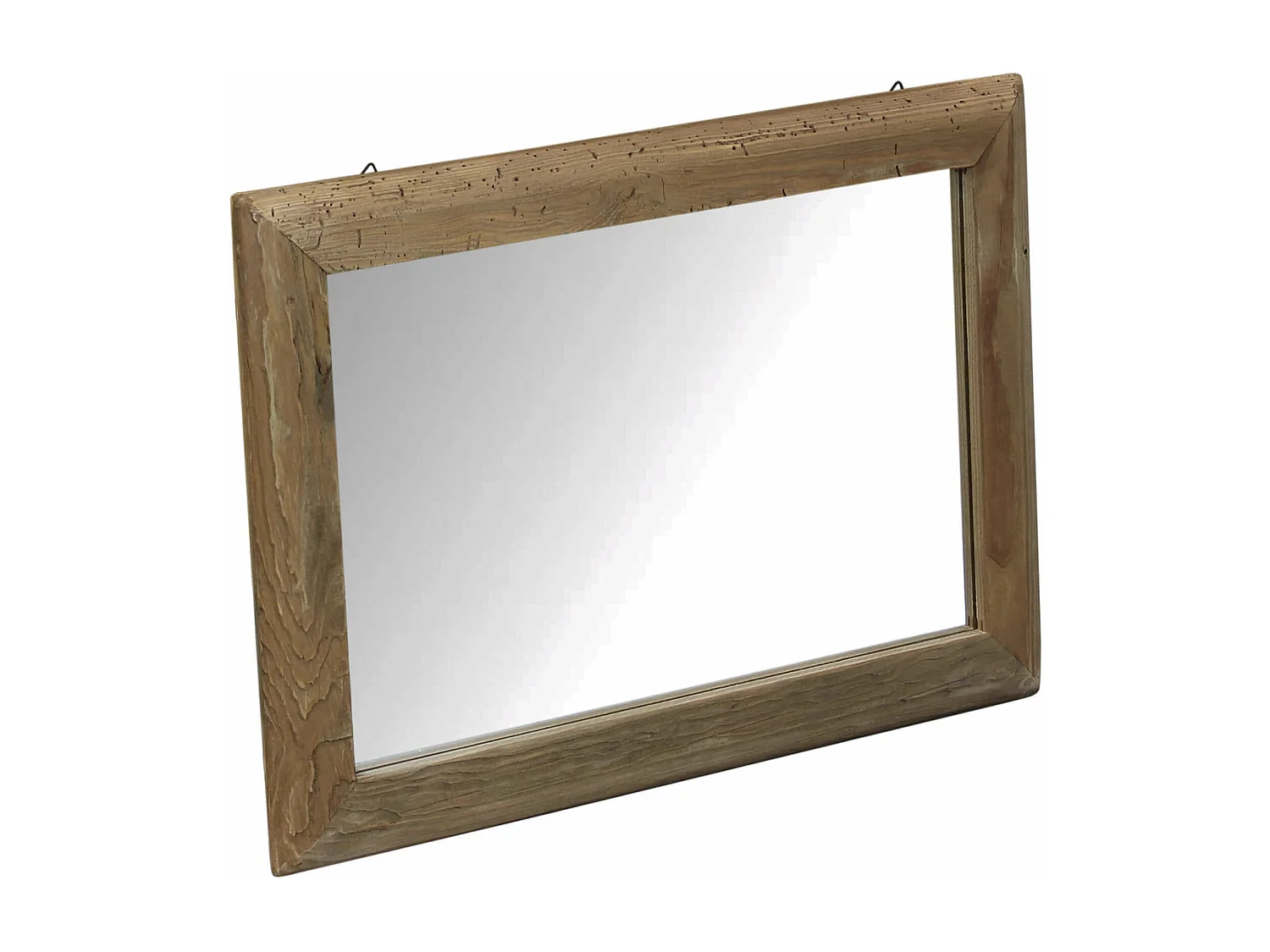 MilaniHome.it - specchio di design moderno in legno di pino riciclato massiccio stile moderno vintagedi coloreMarrone