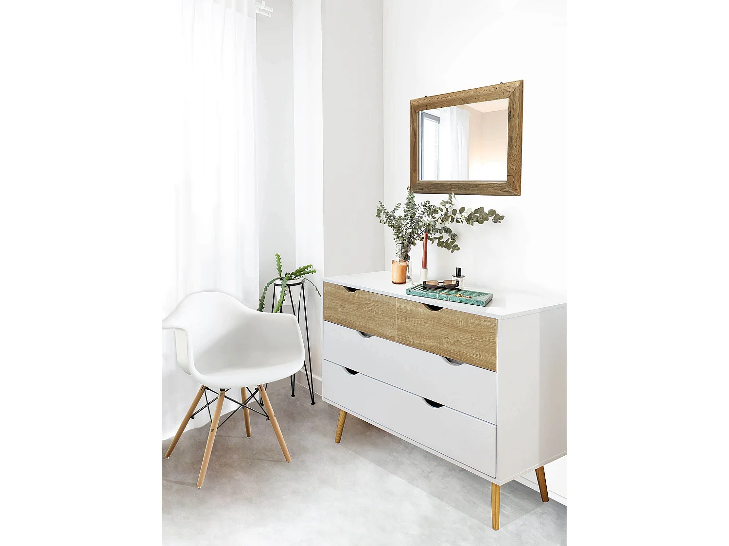 MilaniHome.it - specchio di design moderno in legno di pino riciclato massiccio stile moderno vintagedi coloreMarrone