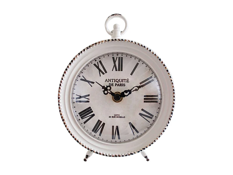 MilaniHome.it - Orologio Classico Da Appoggio Soprammobile Analogico Stile Vintage Classicodi coloreBianco