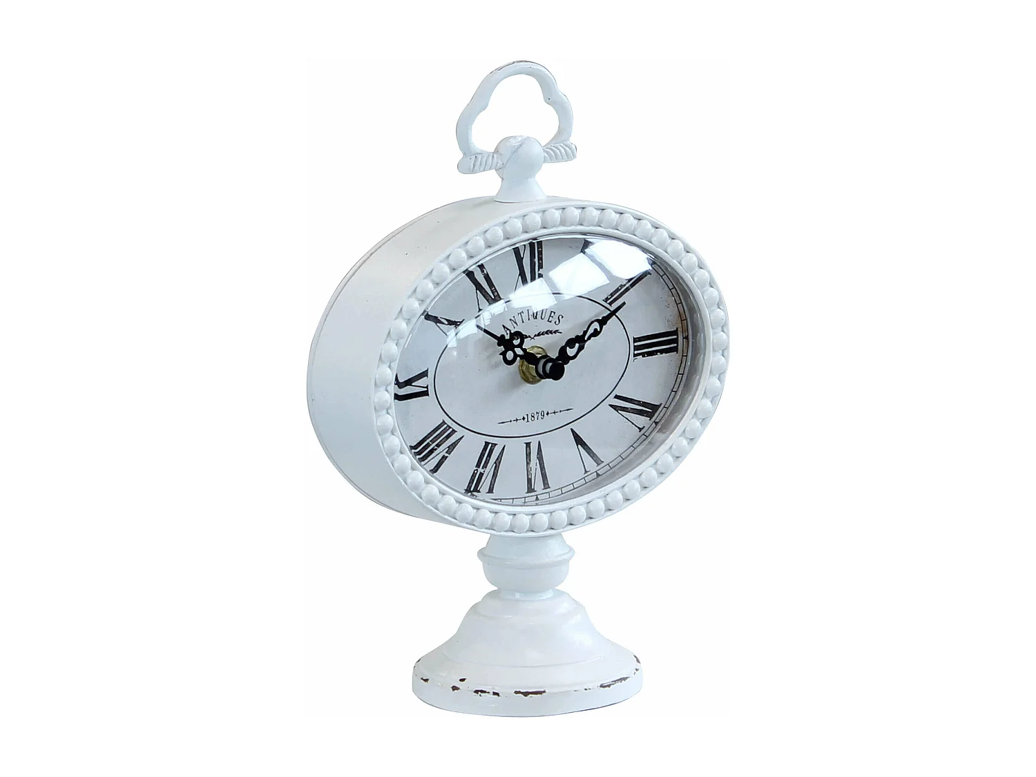 MilaniHome.it - Orologio Classico Da Appoggio Soprammobile Analogico Stile Vintage Classicodi coloreBianco