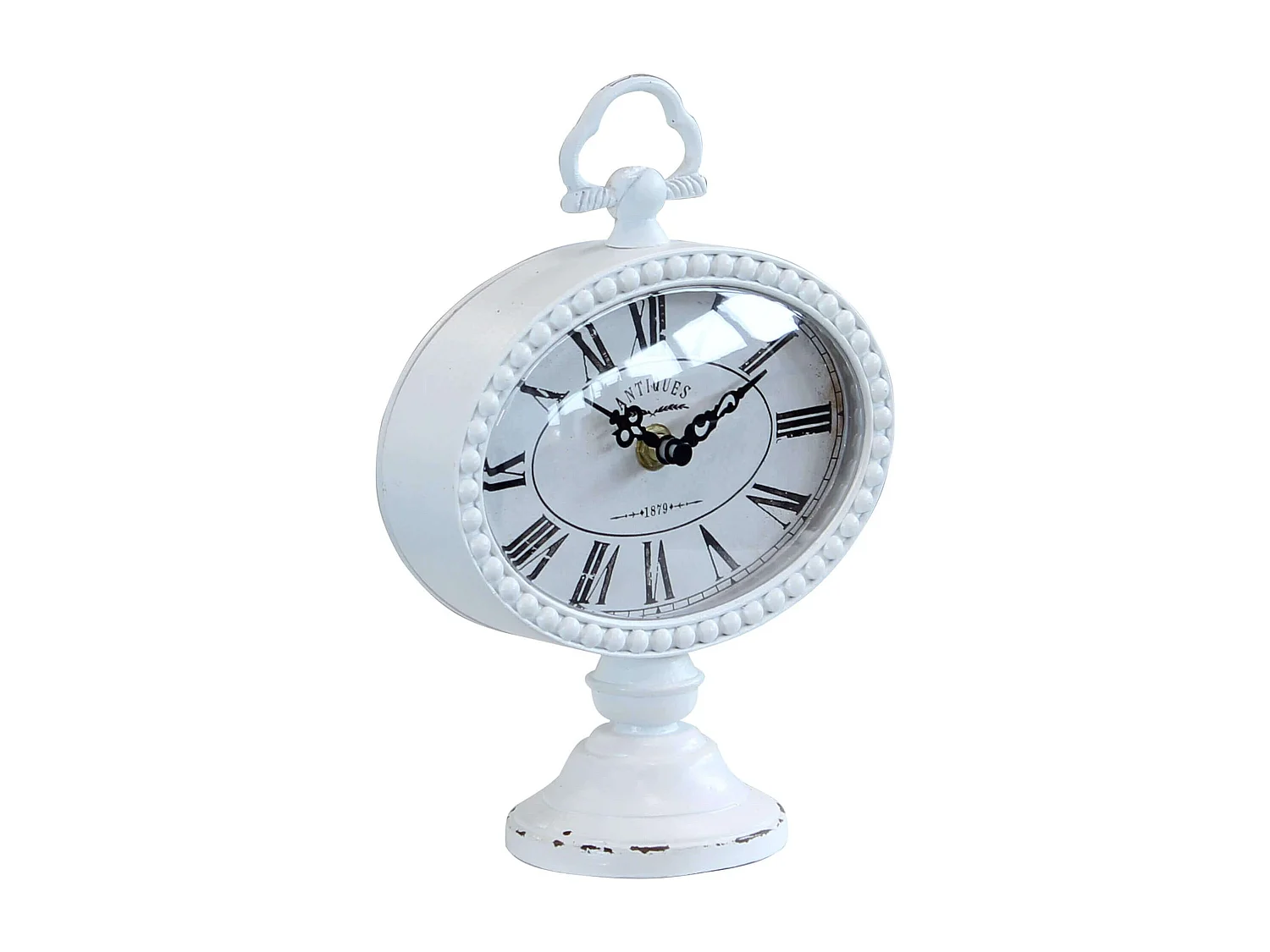 MilaniHome.it - Orologio Classico Da Appoggio Soprammobile Analogico Stile Vintage Classicodi coloreBianco