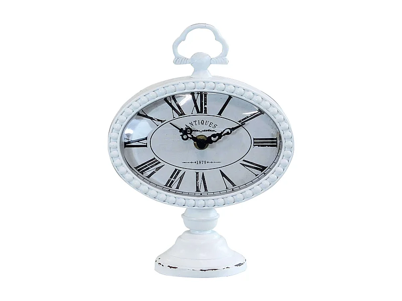 MilaniHome.it - Orologio Classico Da Appoggio Soprammobile Analogico Stile Vintage Classicodi coloreBianco