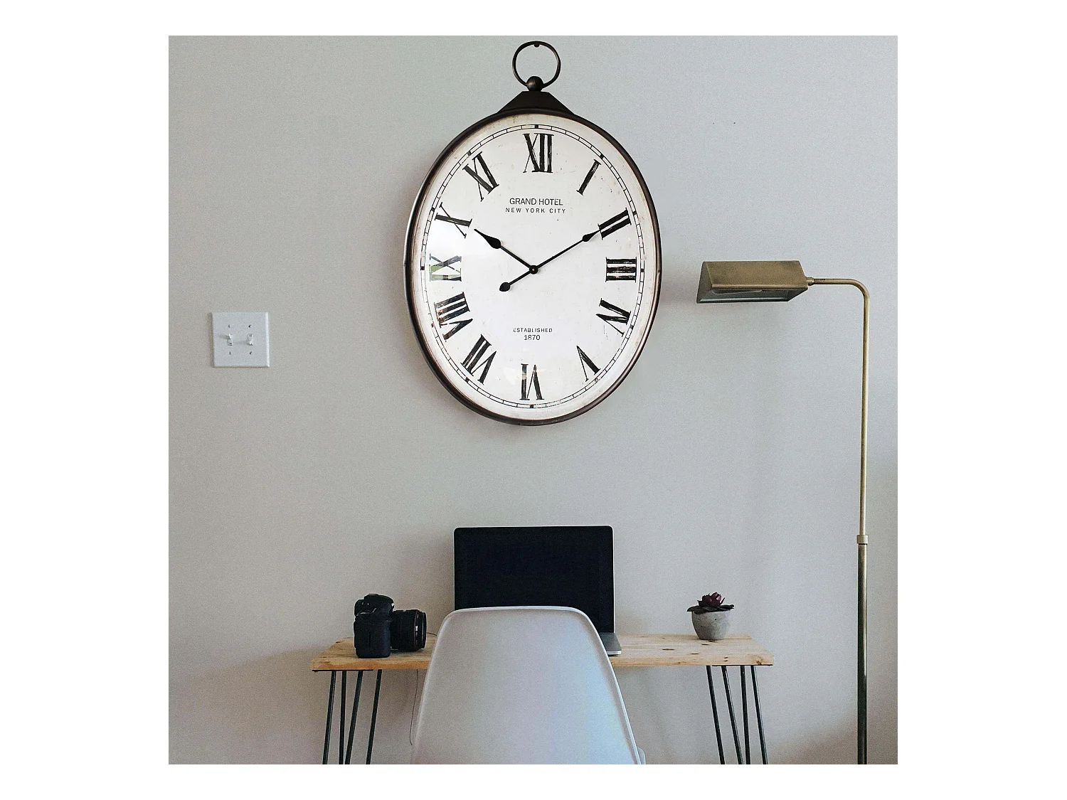 MilaniHome.it - Orologio Da Parete Analogico Moderno Vintage Di Design Grandi Dimensioni Xxldi coloreBianco