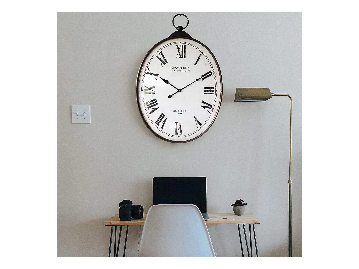 MilaniHome.it - Orologio Da Parete Analogico Moderno Vintage Di Design Grandi Dimensioni Xxldi coloreBianco