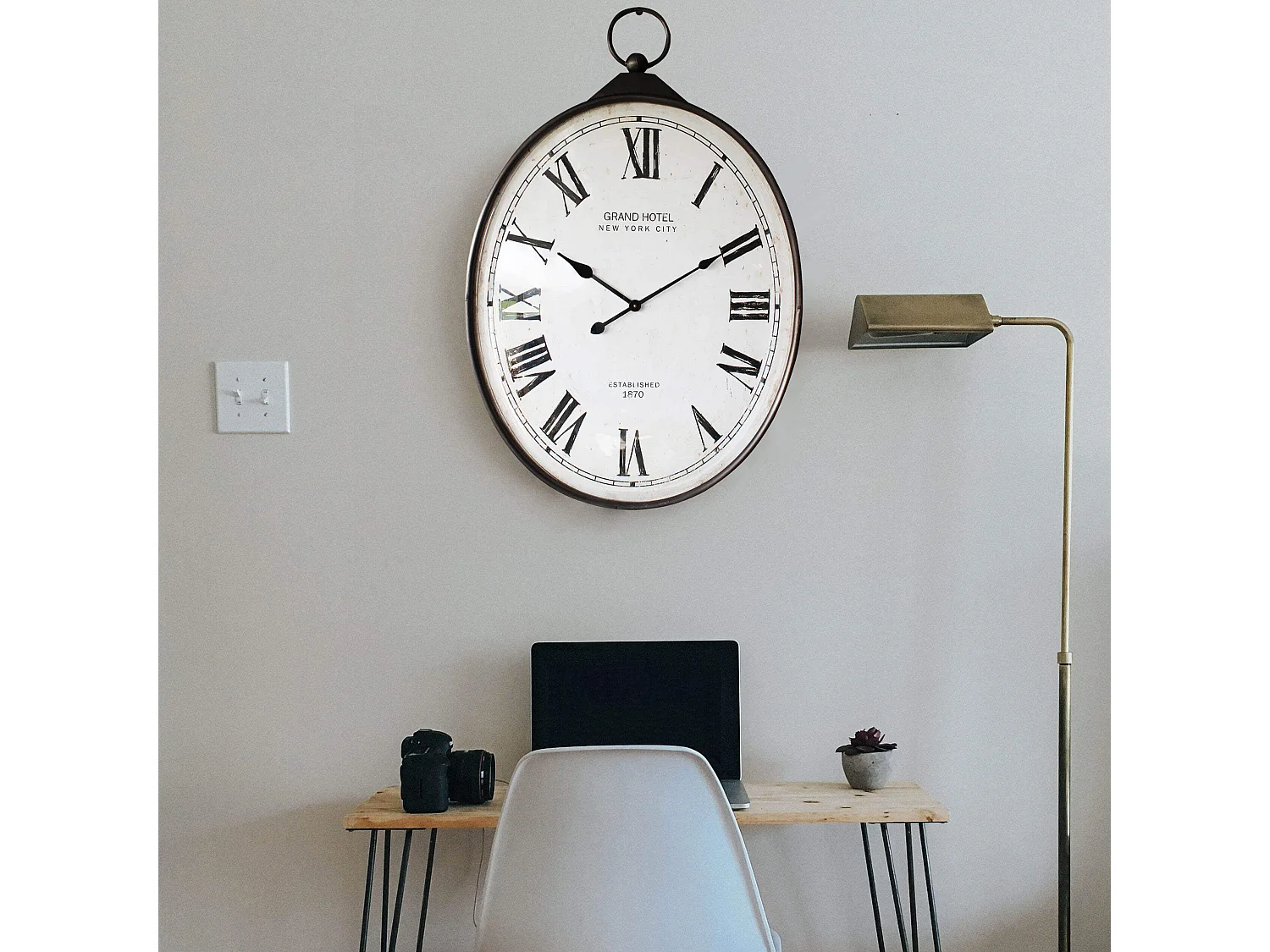 MilaniHome.it - Orologio Da Parete Analogico Moderno Vintage Di Design Grandi Dimensioni Xxldi coloreBianco