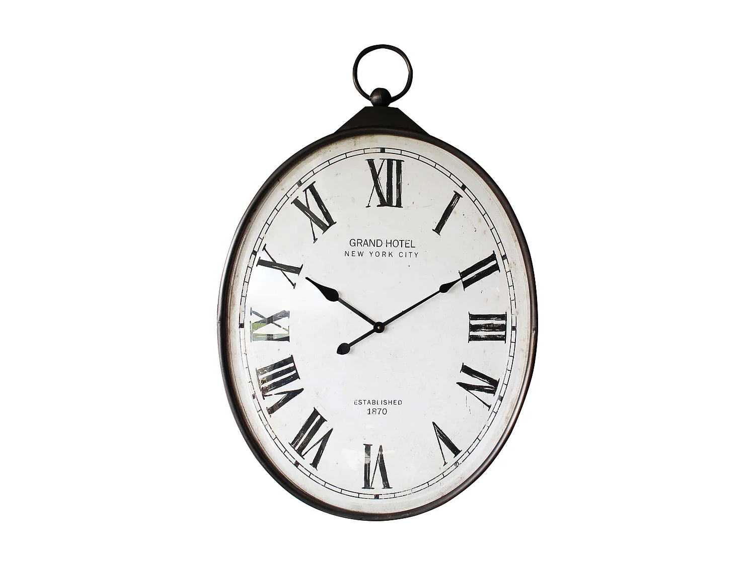 Milani Home - orologio da parete XXL in acciaio e vetro, bianco, stile vintage industrial, grande quadrante