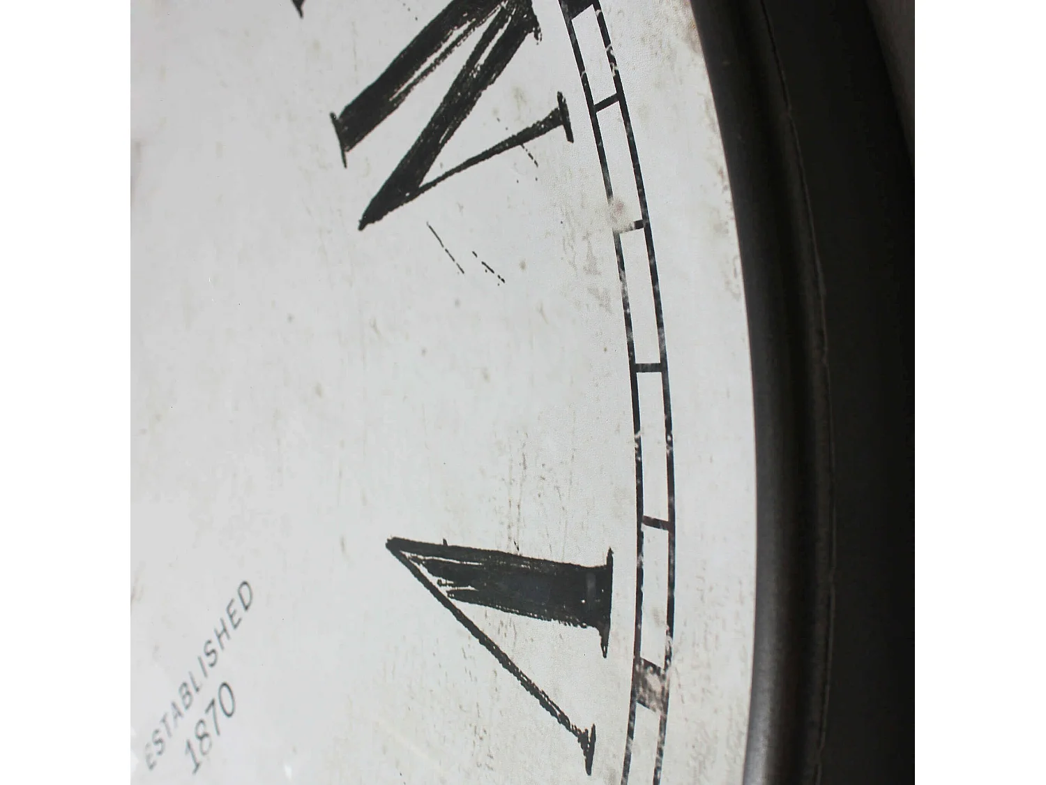 Milani Home - orologio da parete XXL in acciaio e vetro, bianco, stile vintage industrial, grande quadrante