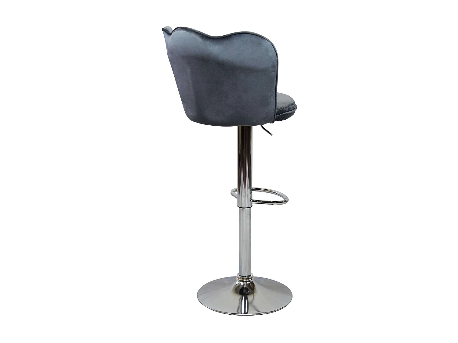 MilaniHome.it - sgabello moderno in velluto di design moderno industrialdi coloreGrigio