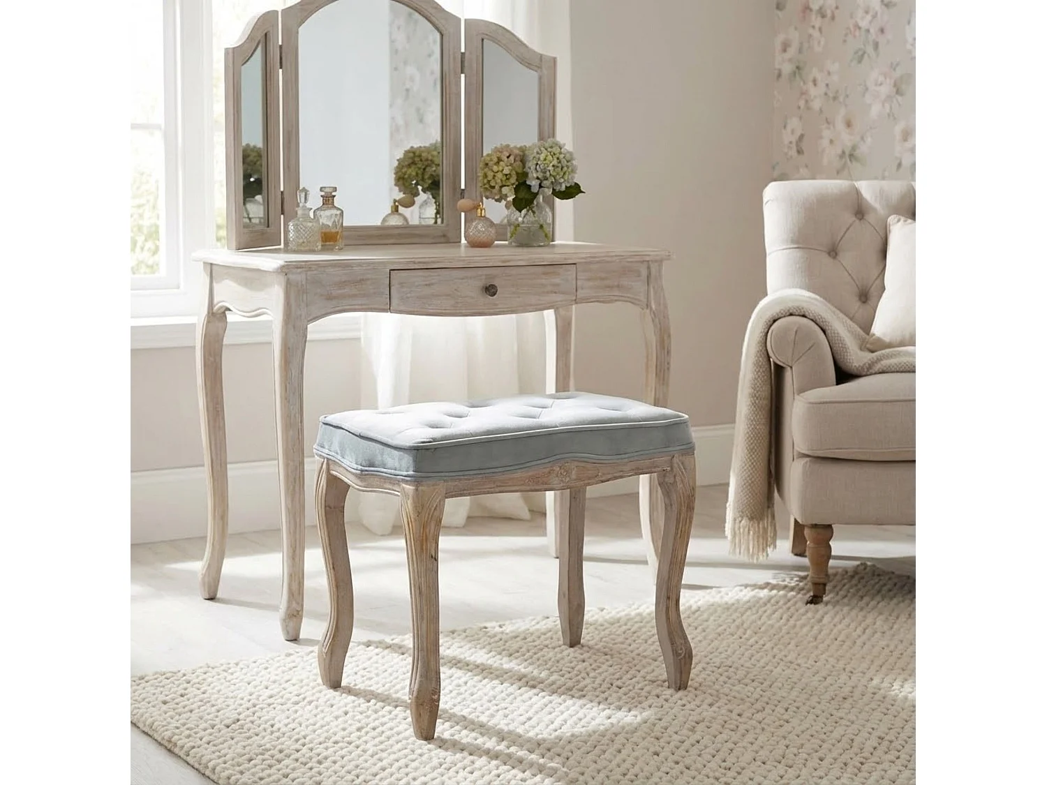 MilaniHome.it - sgabello vintage in velluto di design moderno vintage cm 50x36x47 hdi coloreGrigio