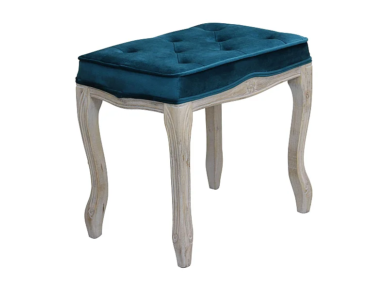 MilaniHome.it - sgabello vintage in velluto di design moderno vintage cm 50x36x47 hdi coloreBlu