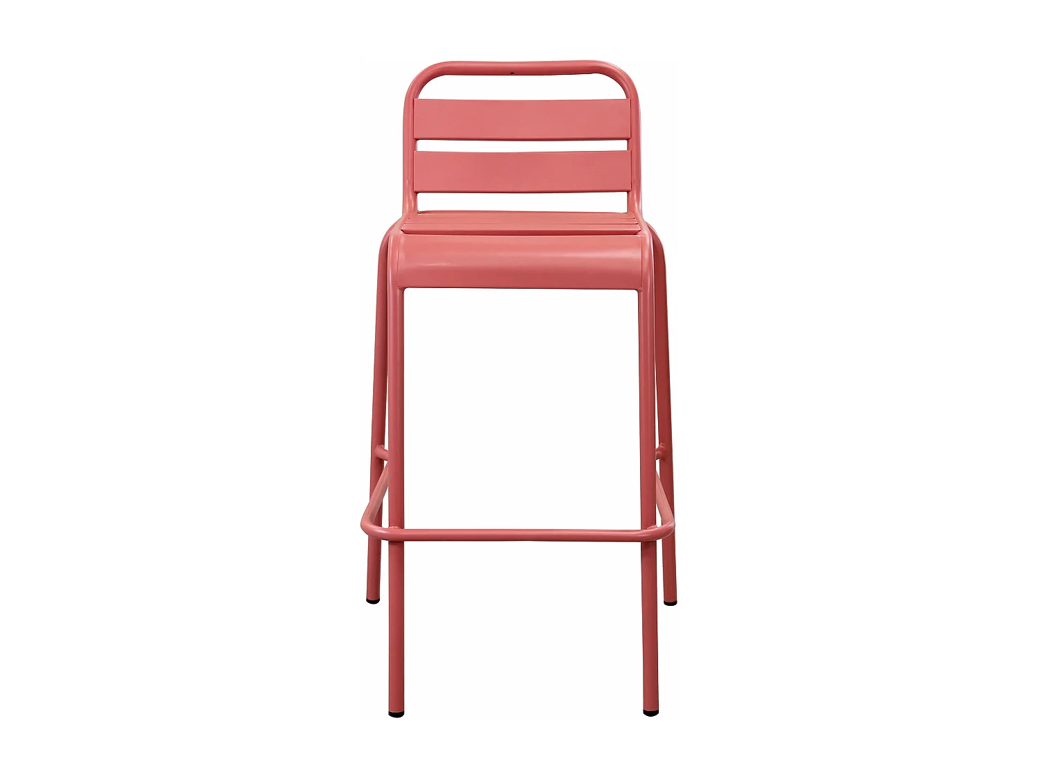 MilaniHome.it - Sgabello Da Bar Albergo Hotel Sedia Cucina Con Poggiapiedi Stile Classico Essenziale In Metallo Antirugginedi coloreRosso Corallo