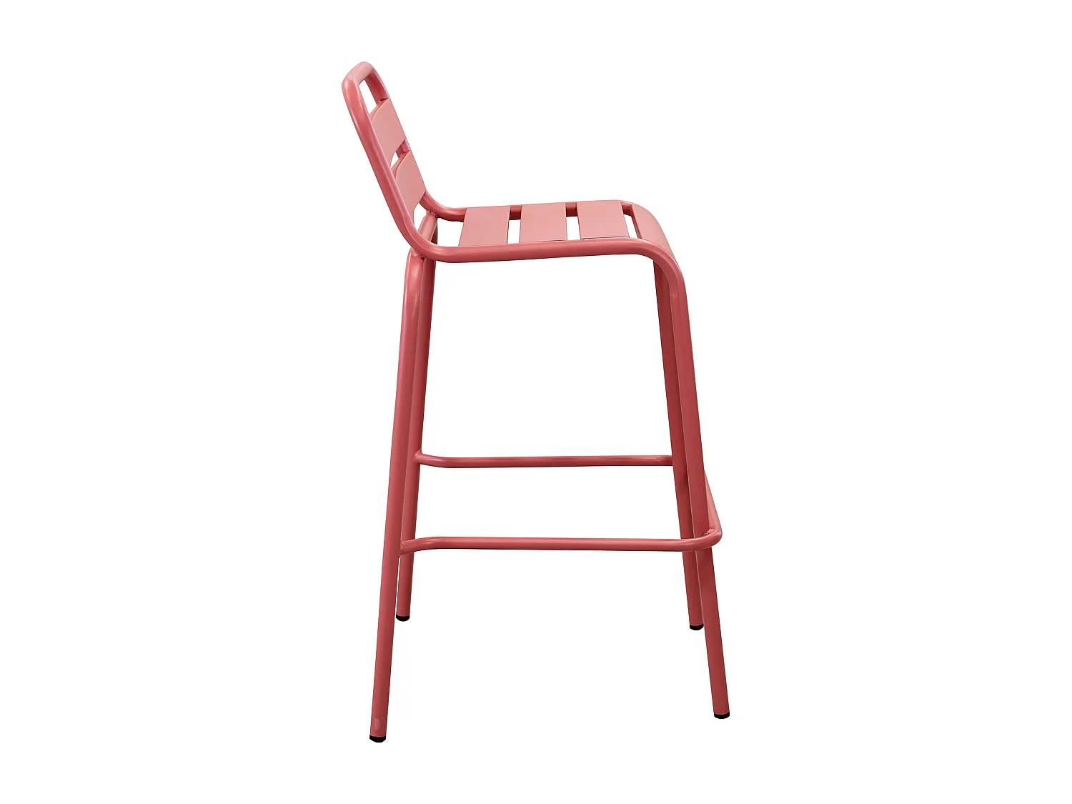 MilaniHome.it - Sgabello Da Bar Albergo Hotel Sedia Cucina Con Poggiapiedi Stile Classico Essenziale In Metallo Antirugginedi coloreRosso Corallo