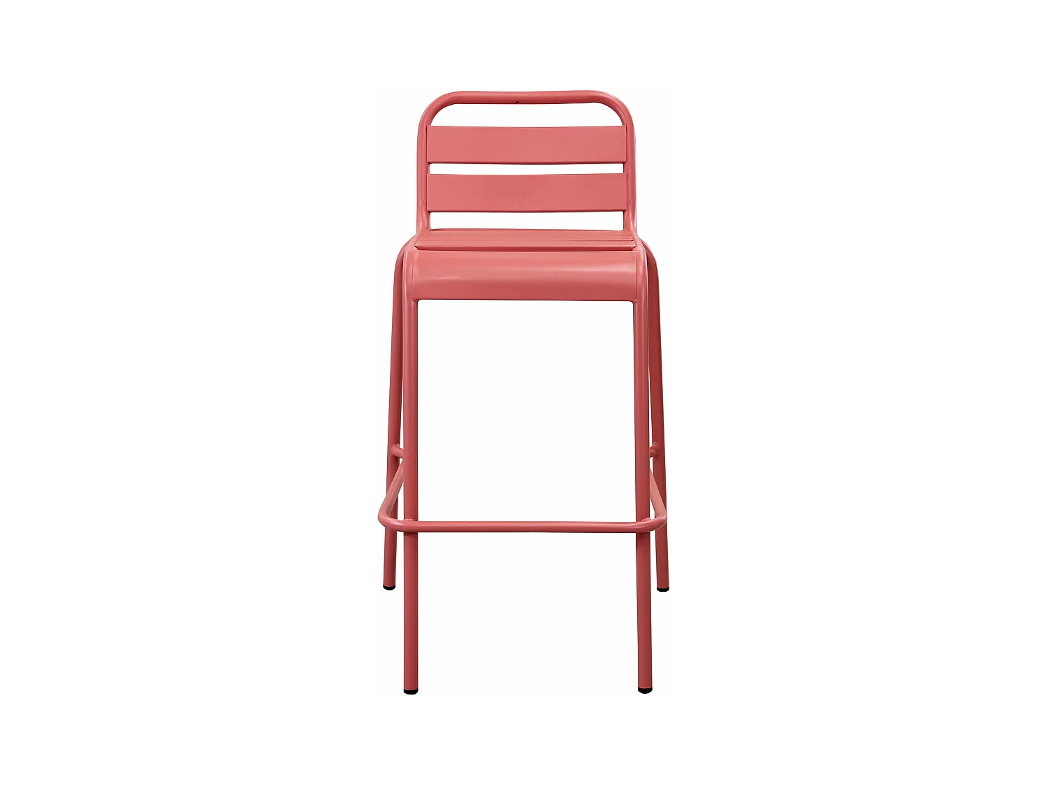 MilaniHome.it - Sgabello Da Bar Albergo Hotel Sedia Cucina Con Poggiapiedi Stile Classico Essenziale In Metallo Antirugginedi coloreRosso Corallo
