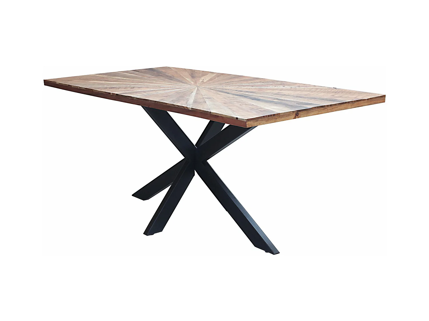 MilaniHome.it - tavolo con piano in legno massiccio di design moderno industrial cm 180 x 90 x 77 hdi coloreMarrone