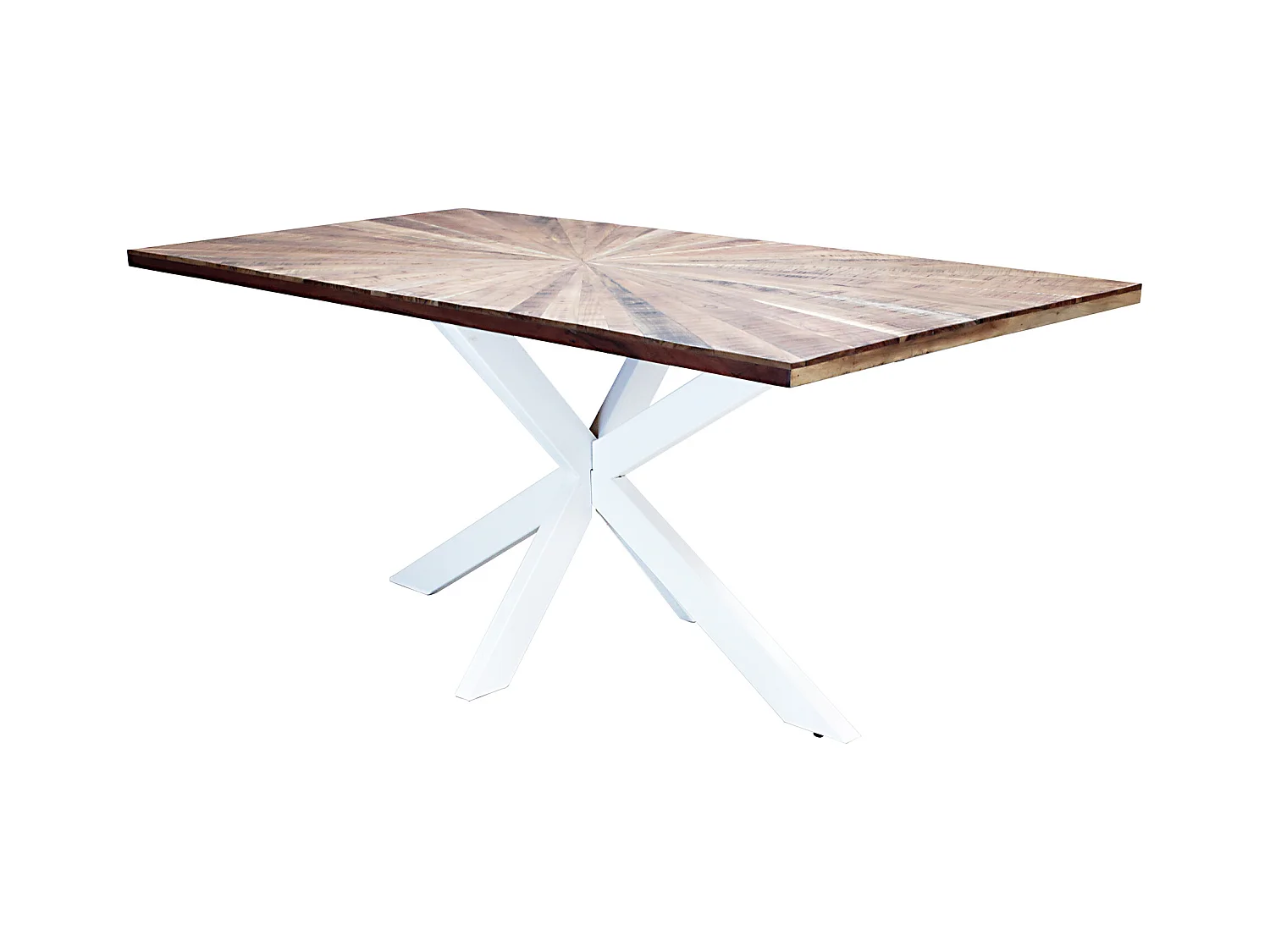 MilaniHome.it - tavolo con piano in legno massiccio di design moderno industrial cm 180 x 90 x 77 hdi coloreMarrone