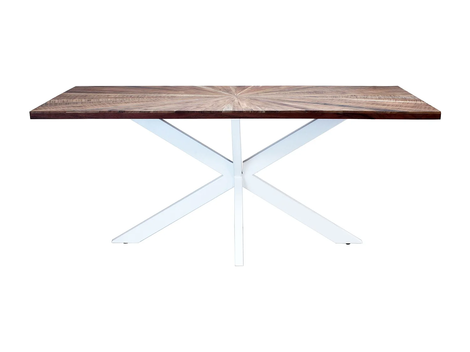 MilaniHome.it - tavolo con piano in legno massiccio di design moderno industrial cm 180 x 90 x 77 hdi coloreMarrone