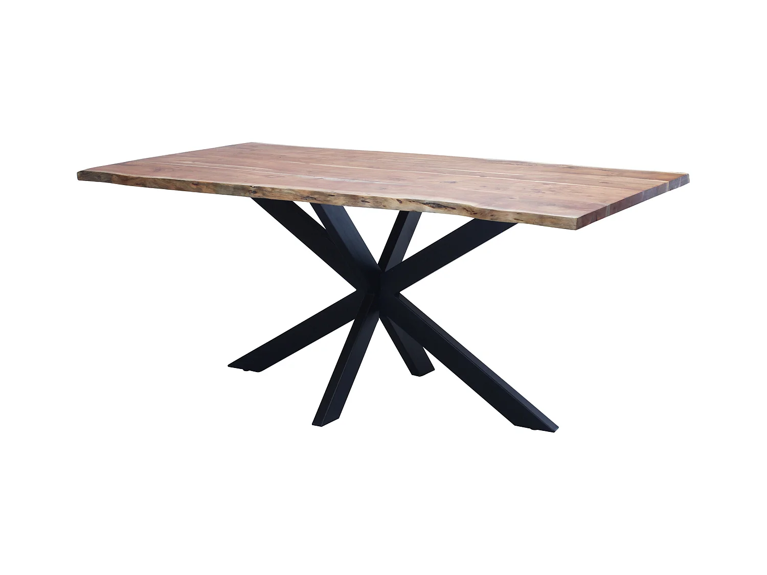 MilaniHome.it - tavolo con piano in legno massiccio di design moderno industrial cm 180 x 90 x 77 hdi coloreMarrone