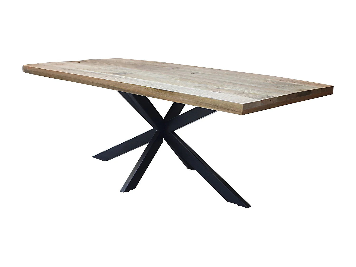 MilaniHome.it - tavolo con piano in legno massiccio di design moderno industrial cm 200 x 100 x 77 hdi coloreMarrone