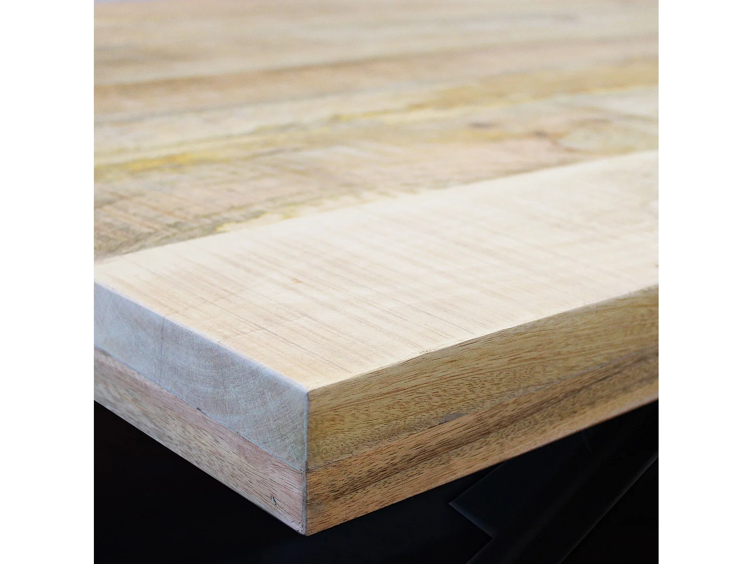 MilaniHome.it - tavolo con piano in legno massiccio di design moderno industrial cm 200 x 100 x 77 hdi coloreMarrone