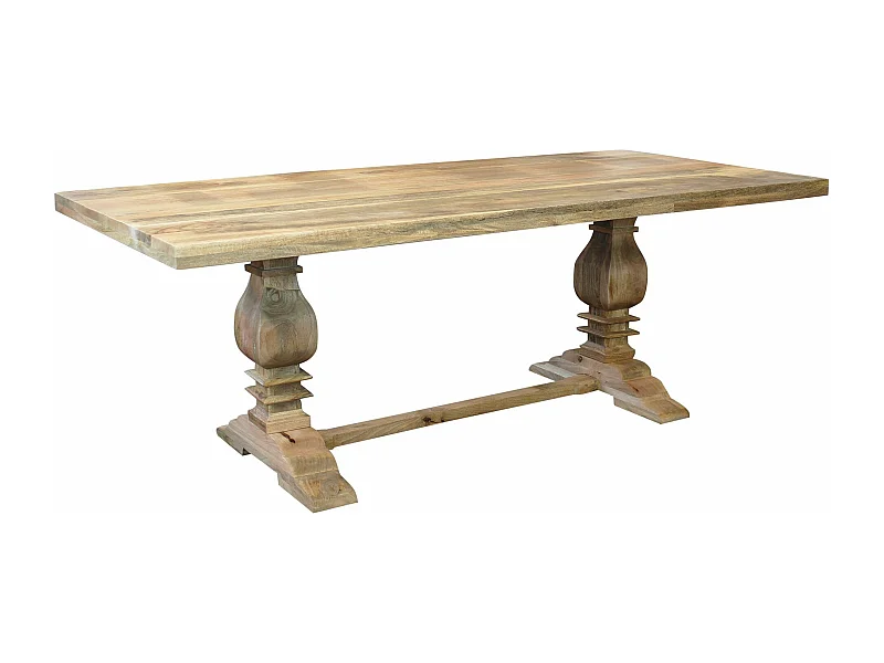 MilaniHome.it - tavolo in legno massiccio di design moderno industrial cm 220 x 100 x 77 hdi coloreMarrone