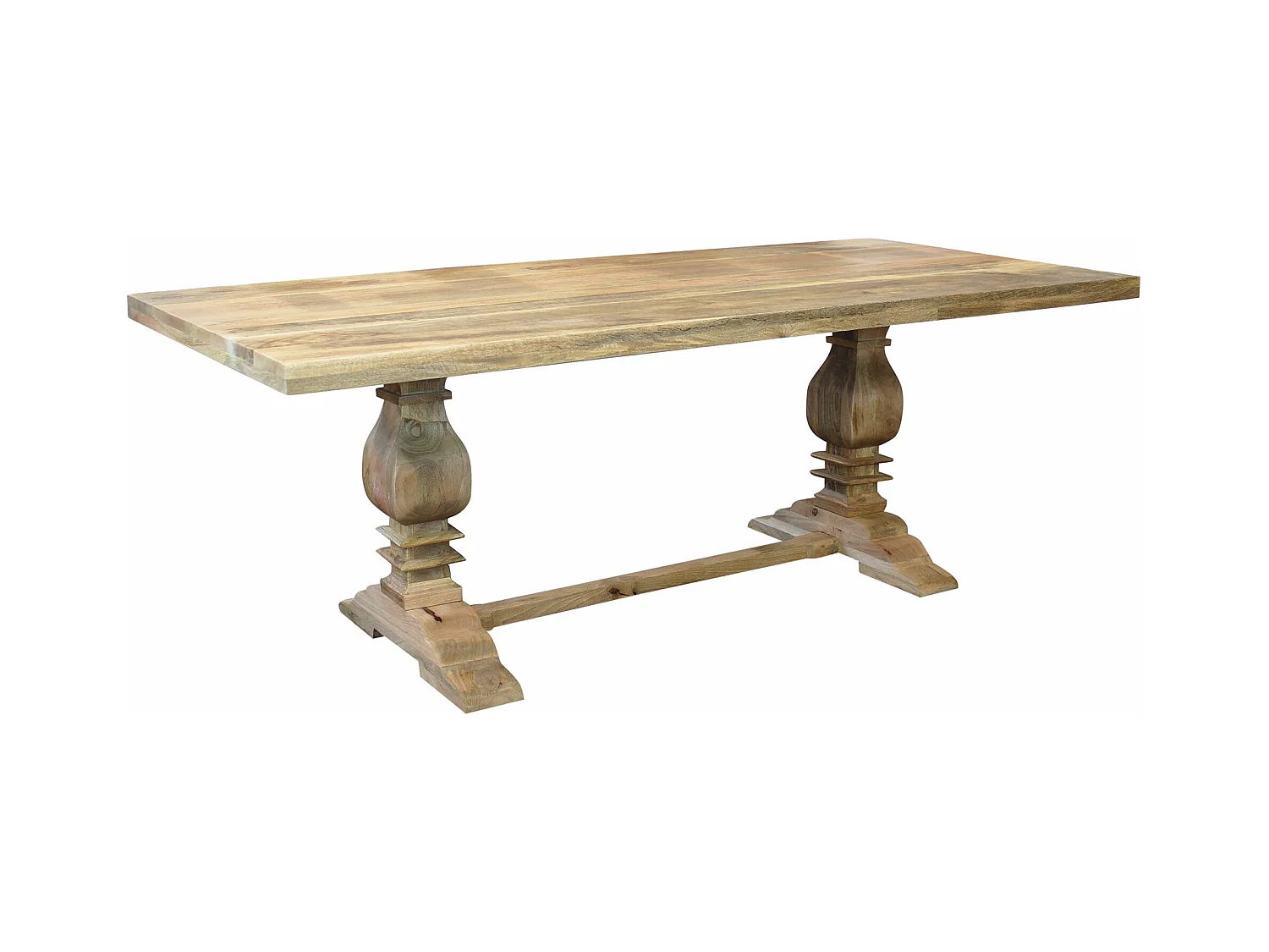 MilaniHome.it - tavolo in legno massiccio di design moderno industrial cm 220 x 100 x 77 hdi coloreMarrone