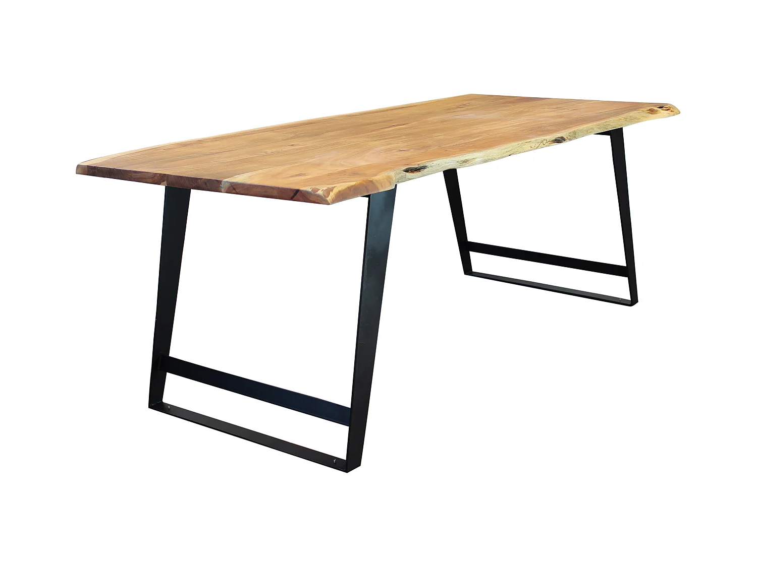 MilaniHome.it - tavolo con piano in legno massicco di design moderno industrial cm 200 x 100 x 77 hdi coloreMarrone