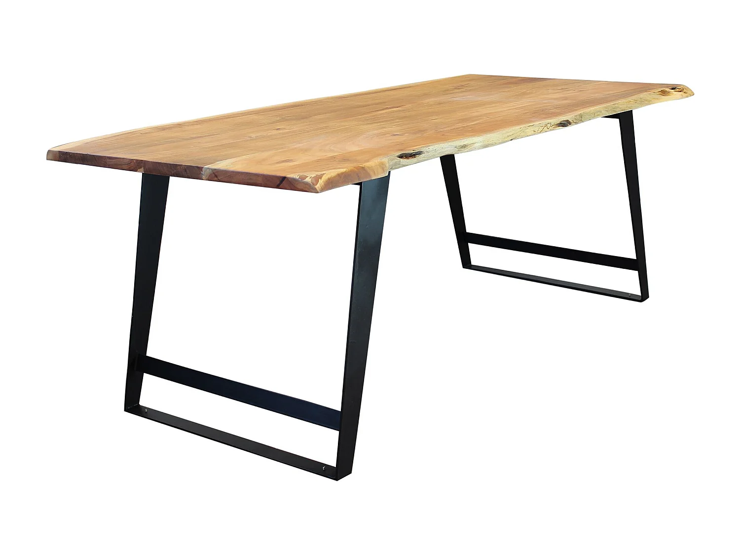 MilaniHome.it - tavolo con piano in legno massicco di design moderno industrial cm 200 x 100 x 77 hdi coloreMarrone