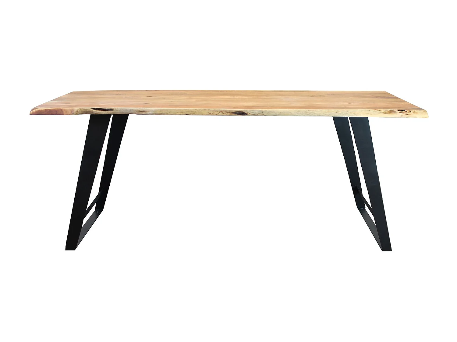 MilaniHome.it - tavolo con piano in legno massicco di design moderno industrial cm 200 x 100 x 77 hdi coloreMarrone