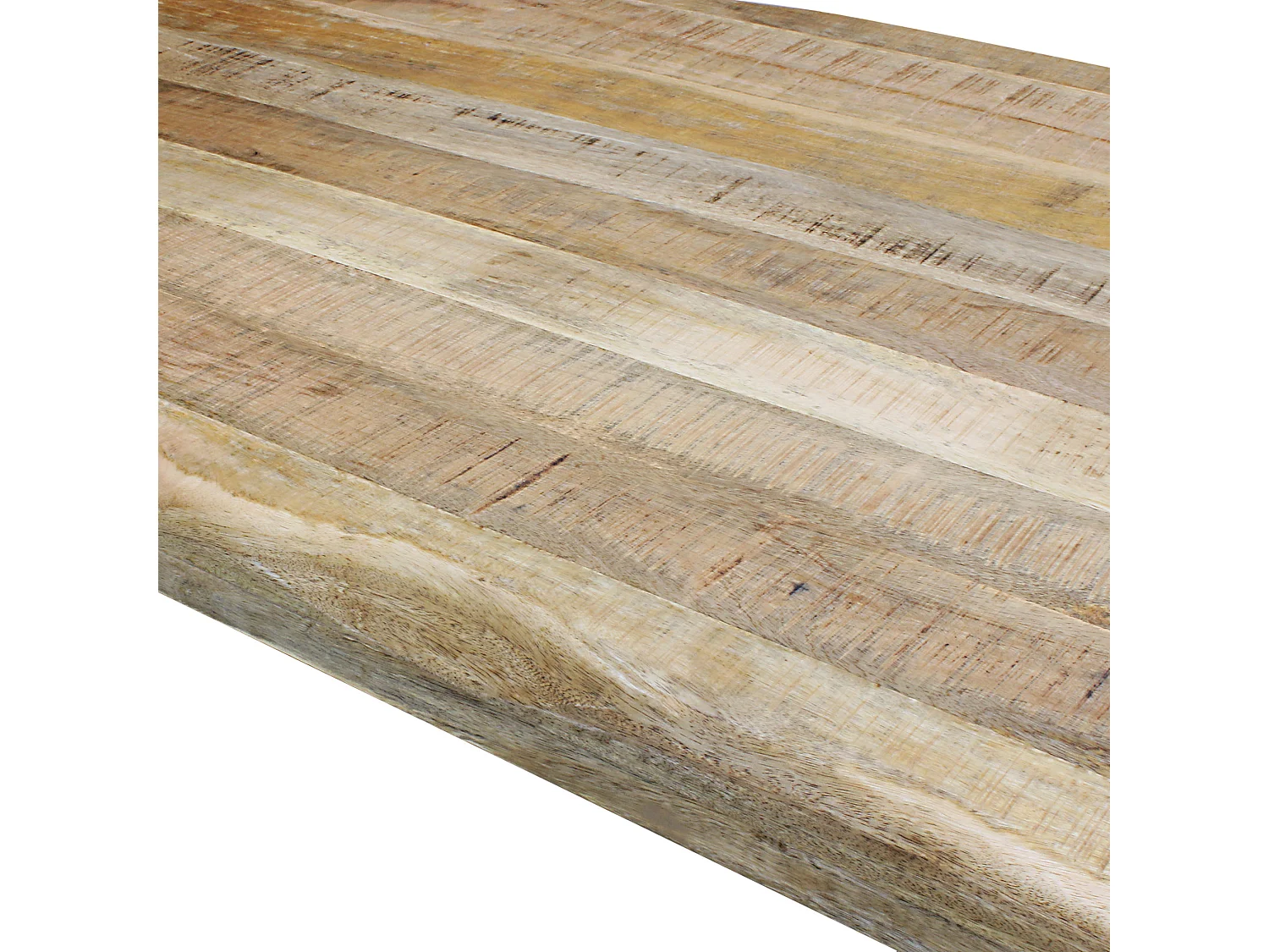 MilaniHome.it - tavolo con piano in legno massiccio di design moderno industrial cm 200 x 100 x 77 hdi coloreMarrone