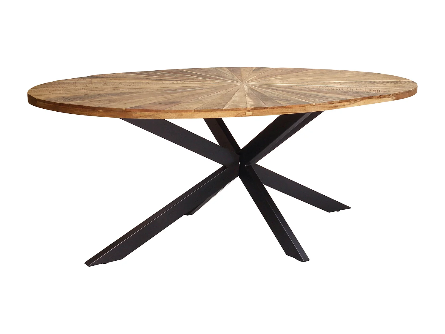 MilaniHome.it - tavolo con piano in legno massiccio di design moderno industrial cm 200 x 100 x 77 hdi coloreMarrone