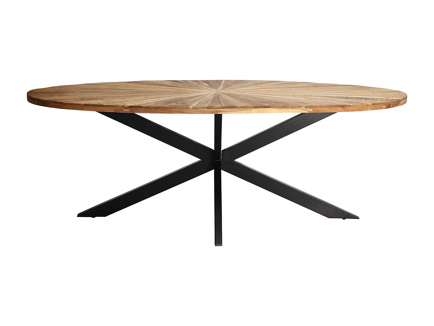 MilaniHome.it - tavolo con piano in legno massiccio di design moderno industrial cm 200 x 100 x 77 hdi coloreMarrone