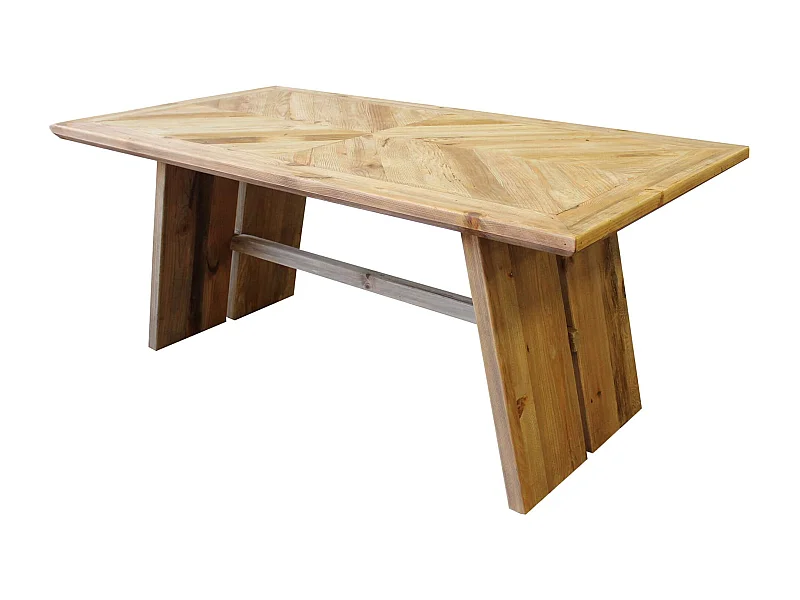 MilaniHome.it - Tavolo da pranzo in legno massiccio di design moderno industrial cm 180 x 95 x 76 hdi coloreMarrone