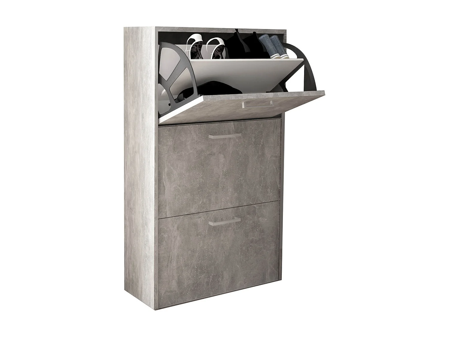 MilaniHome.it - scarpiera 3 ante a ribalta cm 59x25x105 h Colore: Cementodi coloreCemento