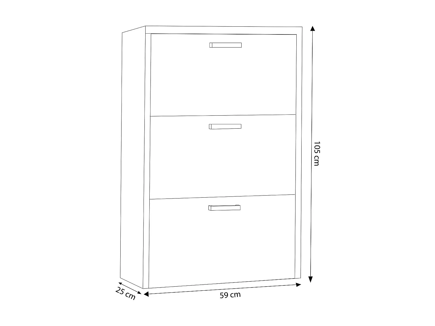 MilaniHome.it - scarpiera 3 ante a ribalta cm 59x25x105 h Colore: Cementodi coloreCemento