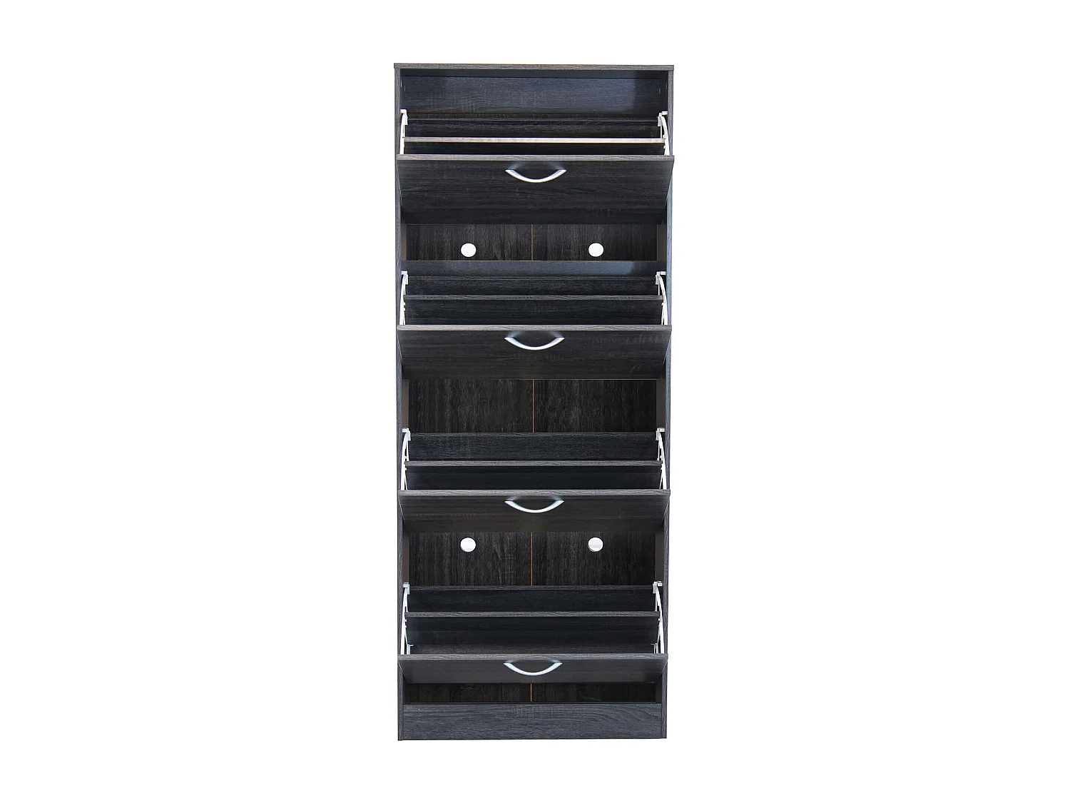 MilaniHome.it - Scarpiera Con 4 Ante In Legno Di Design Porta Scarpe Di Alta Qualità, Cm 60x24x150 H Colore: Grigio scurodi coloreGrigio scuro