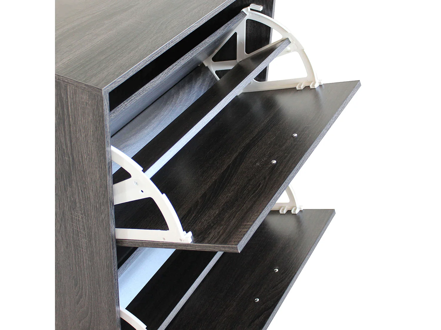 MilaniHome.it - Scarpiera Con 4 Ante In Legno Di Design Porta Scarpe Di Alta Qualità, Cm 60x24x150 H Colore: Grigio scurodi coloreGrigio scuro