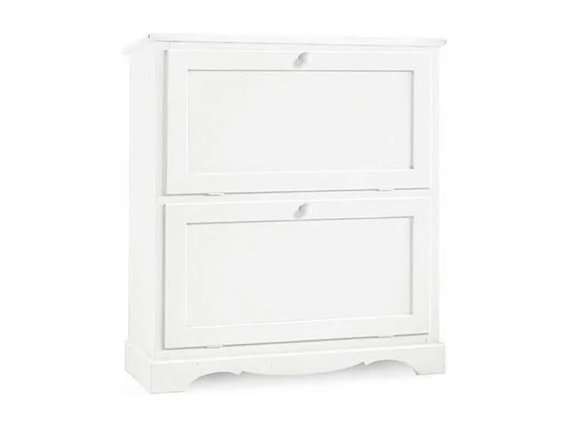 MilaniHome.it - Scarpiera In Legno Massello 79x30x90 Colore: Biancodi coloreBianco