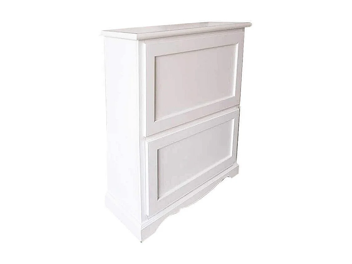 MilaniHome.it - Scarpiera In Legno Massello 79x30x90 Colore: Biancodi coloreBianco