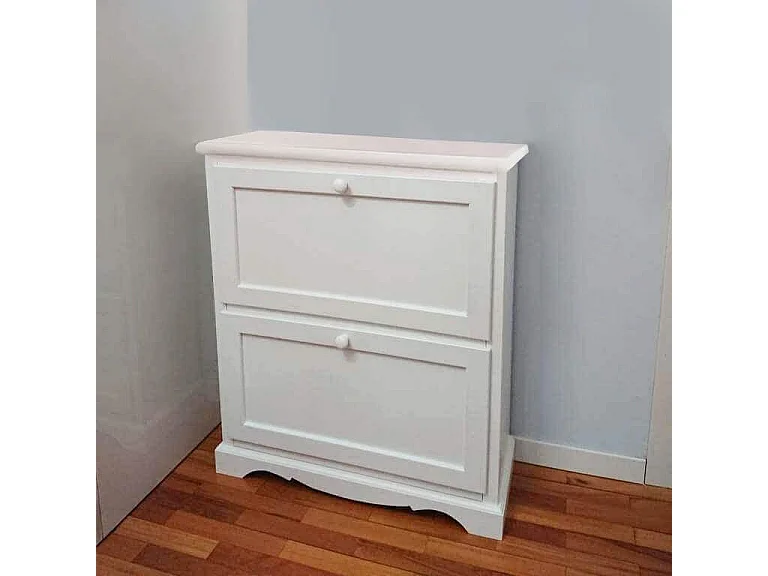 MilaniHome.it - Scarpiera In Legno Massello 79x30x90 Colore: Biancodi coloreBianco